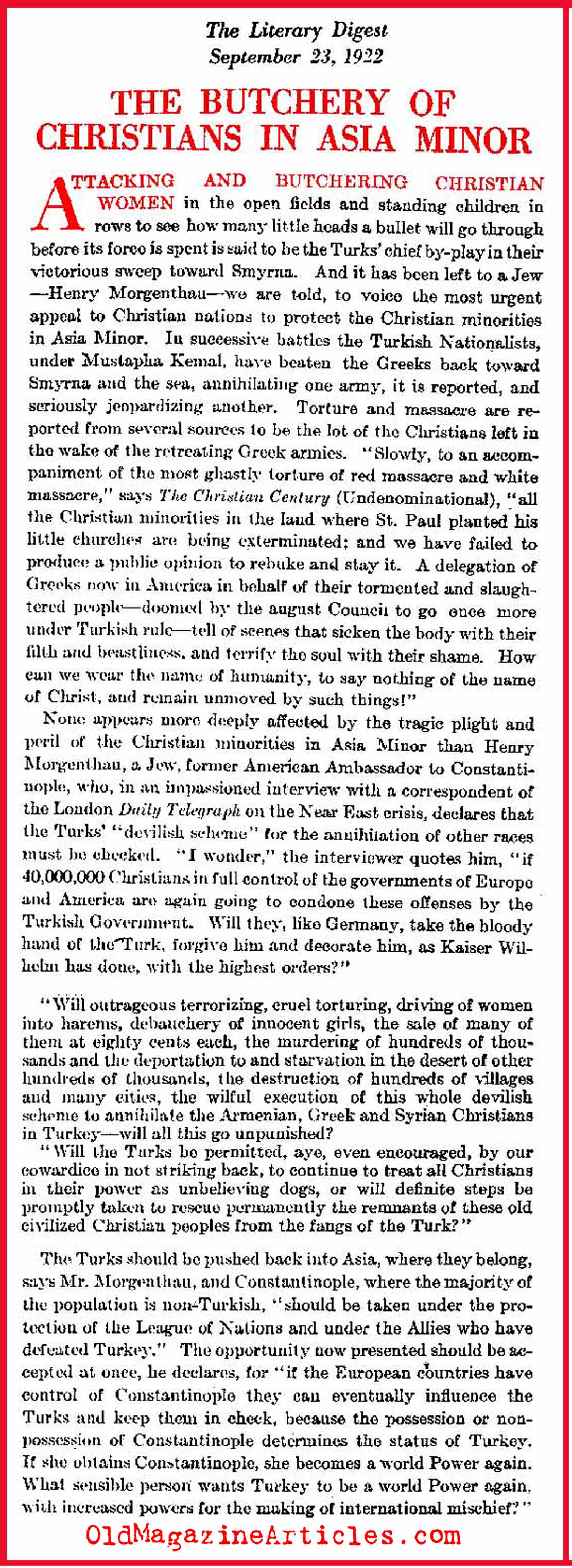Christians Butchered (Literary Digest, 1922)