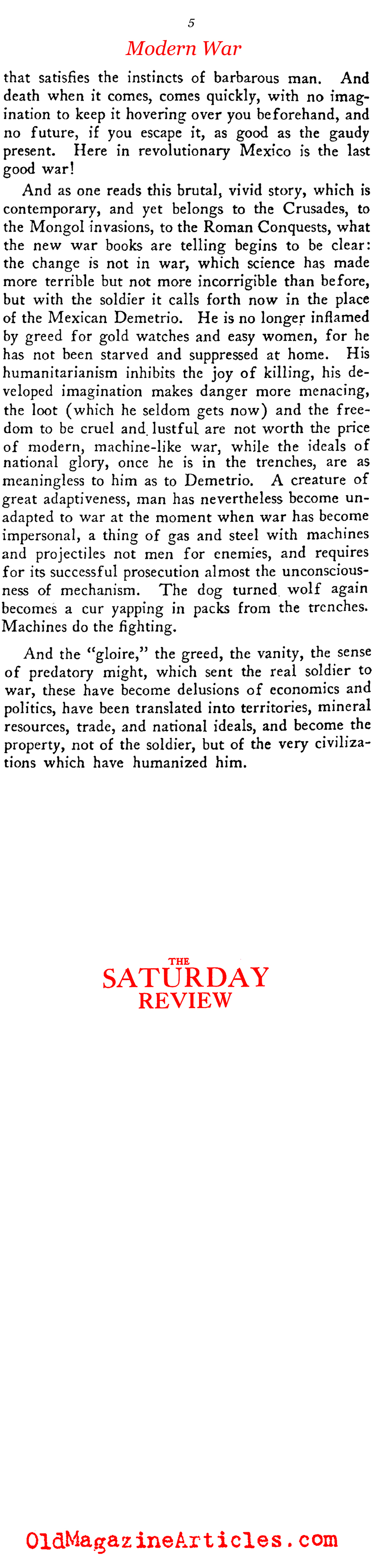 All Quiet on the Western Front (Saturday Review of Literature, 1929)