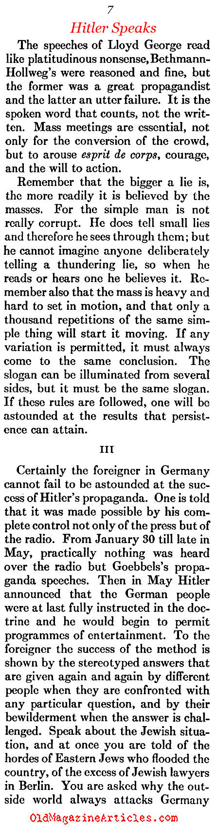 Hitler Gets a Bad Review (Atlantic Monthly, 1933)