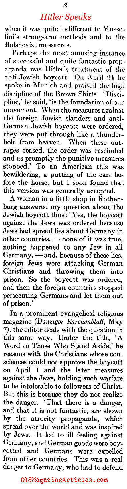 Hitler Gets a Bad Review (Atlantic Monthly, 1933)