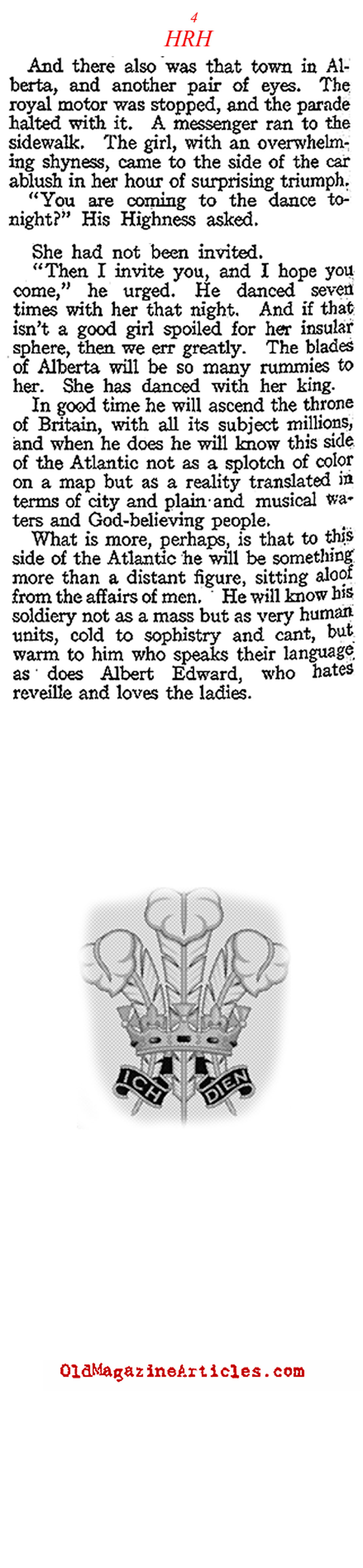 Edward VIII: A Regular Guy (American Legion Weekly, 1919)