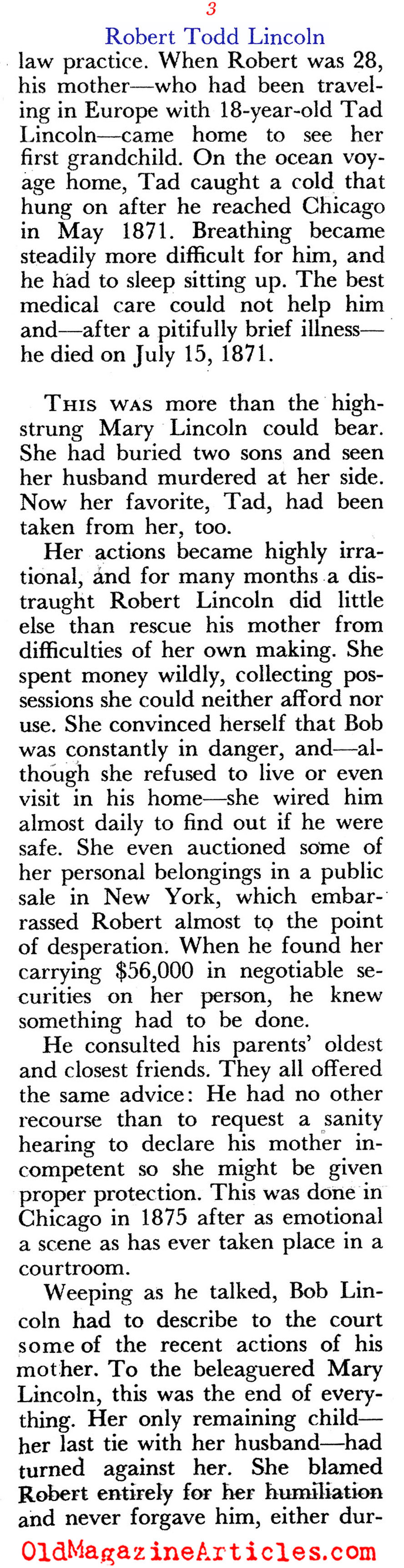 The Lincoln Blood Line Ends (Pageant Magazine, 1963)