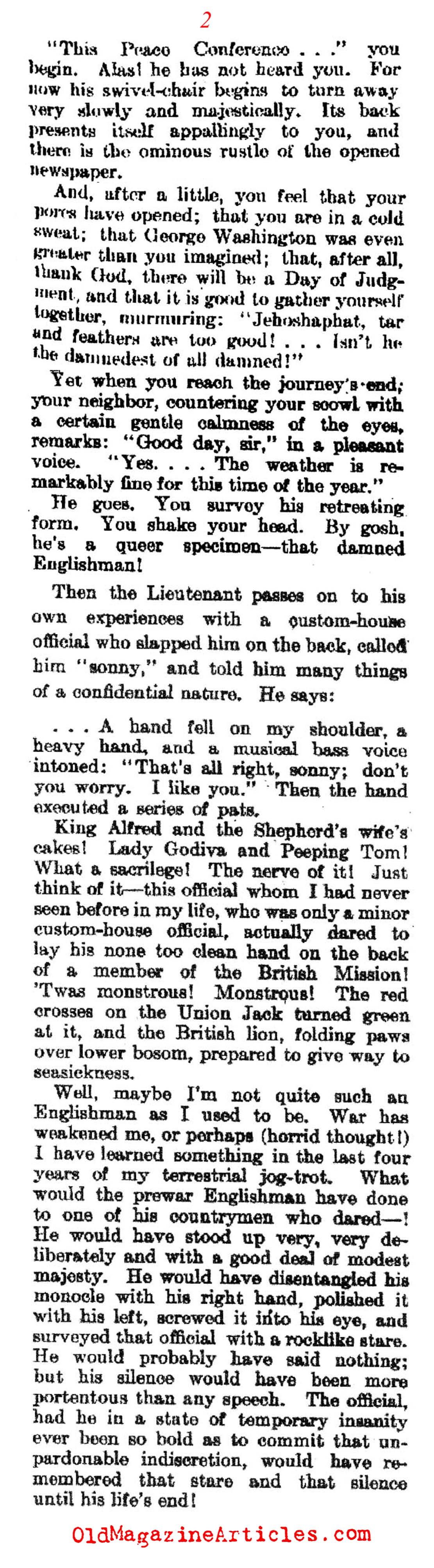The Difference Between Brits & Yanks (Literary Digest, 1919)