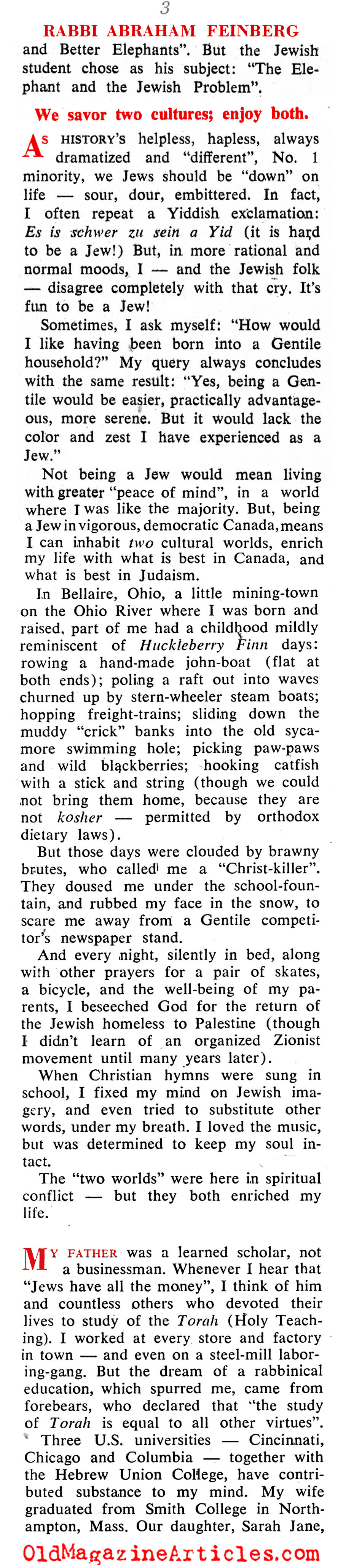 ''It's Fun to be a Jew'' (Liberty Magazine, 1957)