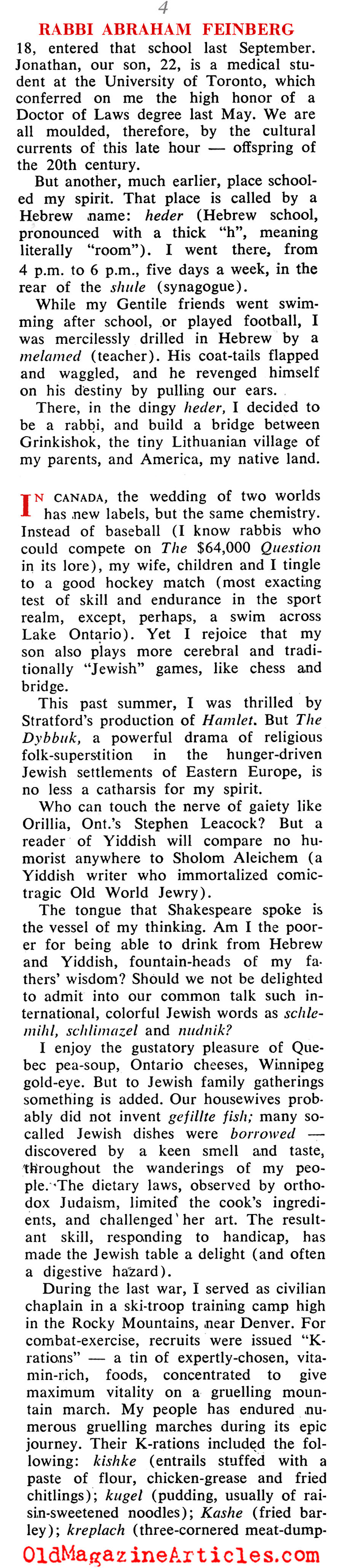 ''It's Fun to be a Jew'' (Liberty Magazine, 1957)