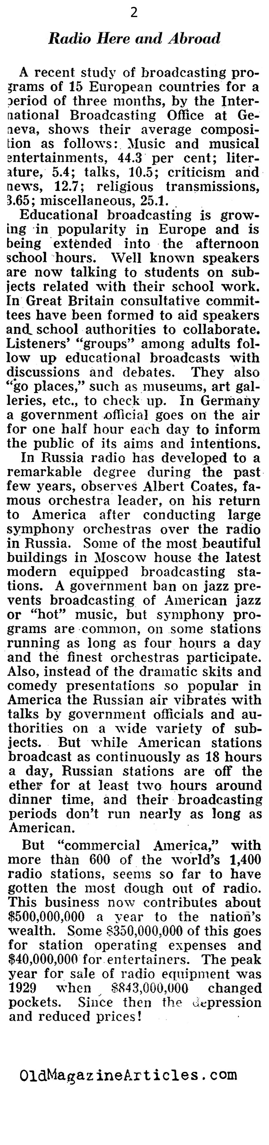 ''Radio Here and Abroad'' (Pathfinder Magazine, 1932)