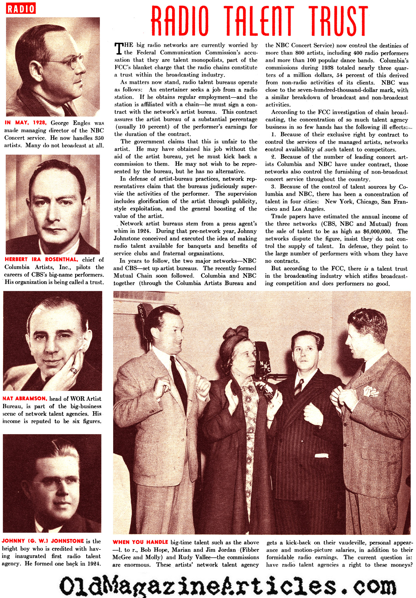 A Monopoly on Radio Talent? (Pic Magazine, 1941)