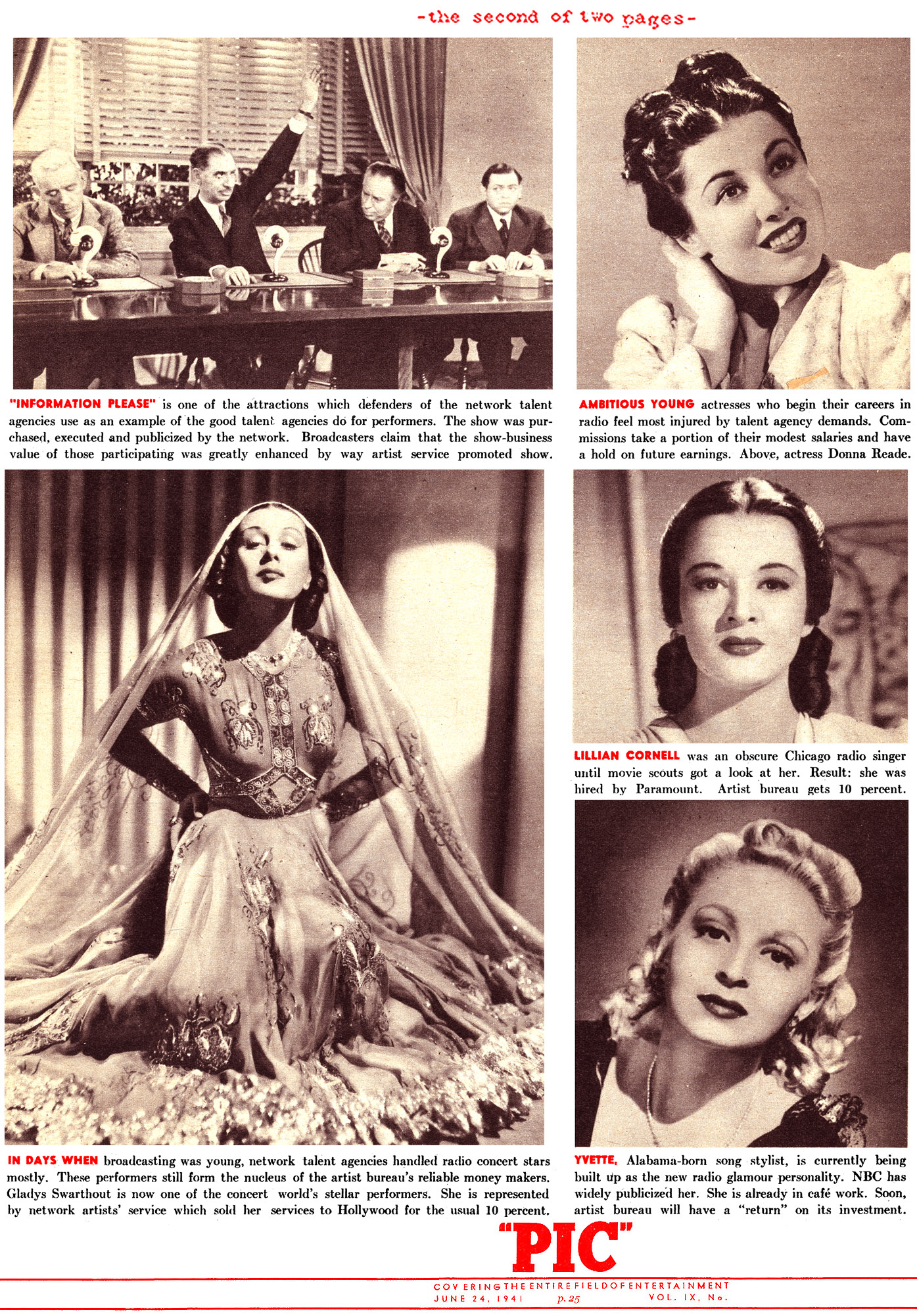 A Monopoly on Radio Talent? (Pic Magazine, 1941)