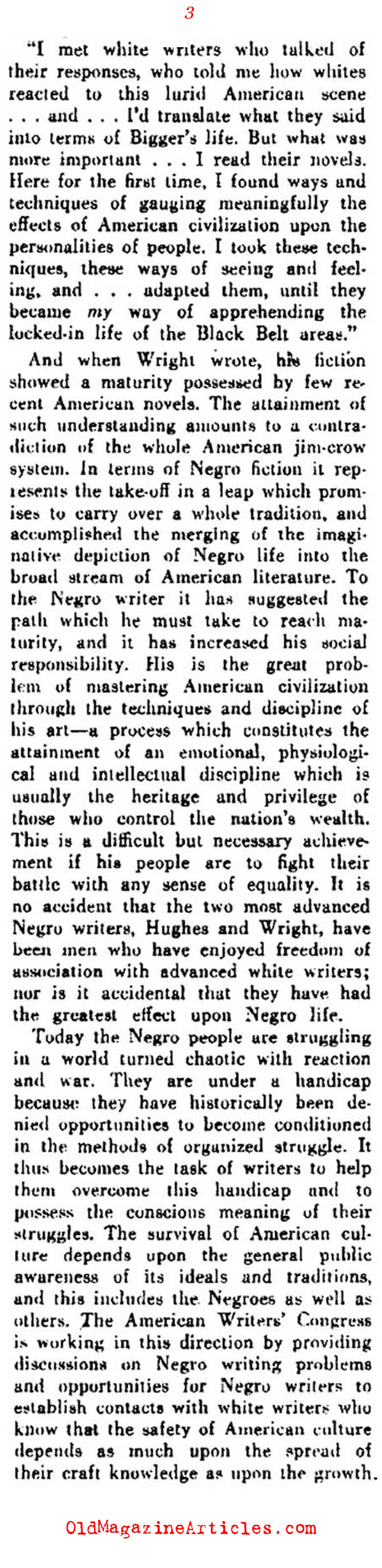 Ralph Ellison on Richard Wright Among Others... (Direction Magazine, 1941)