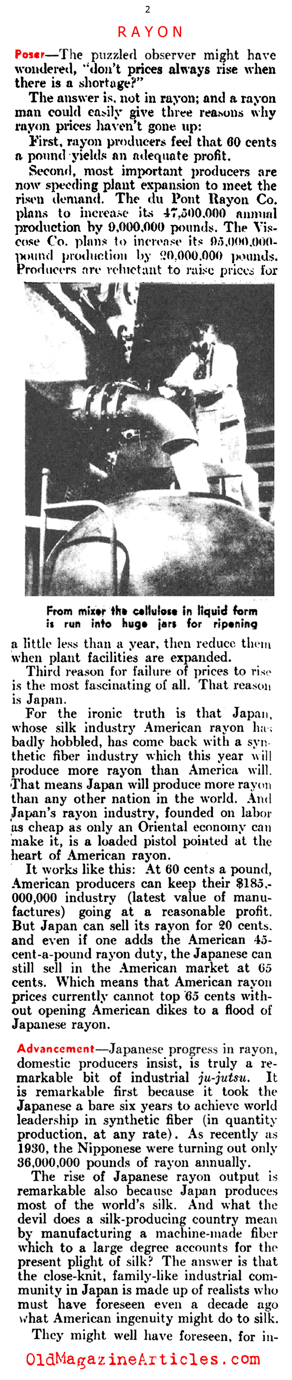 The Invention of Rayon (Literary Digest, 1937)