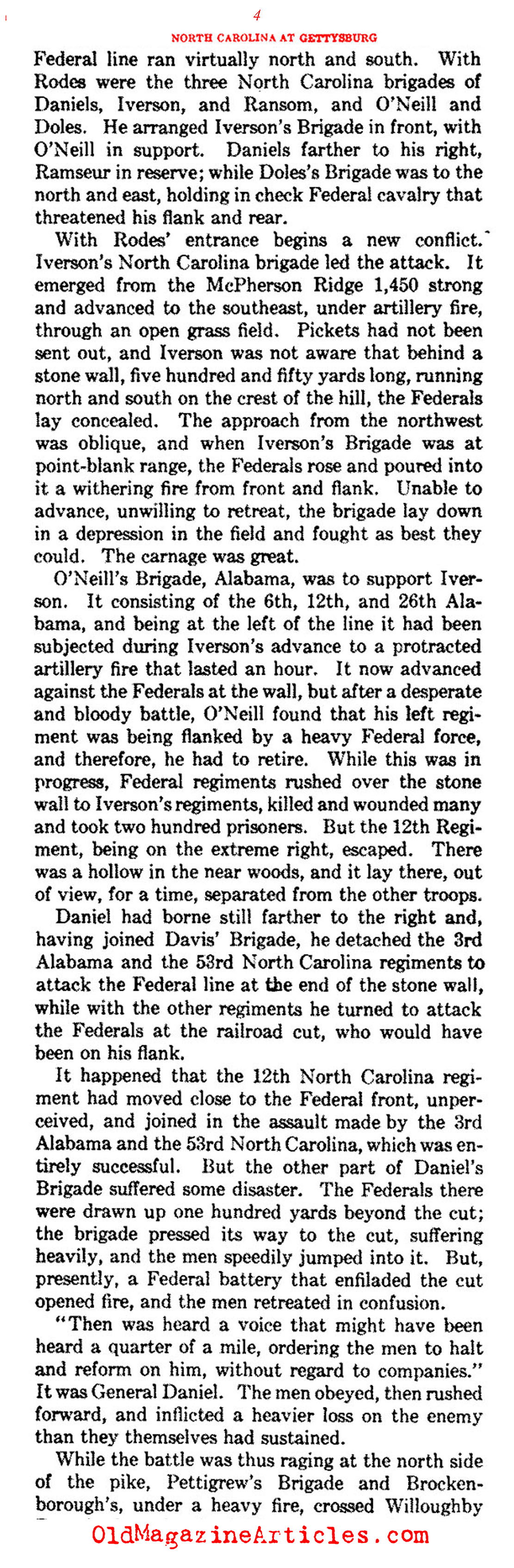 The North Carolina Presence at Gettysburg  (Confederate Veteran Magazine, 1930)