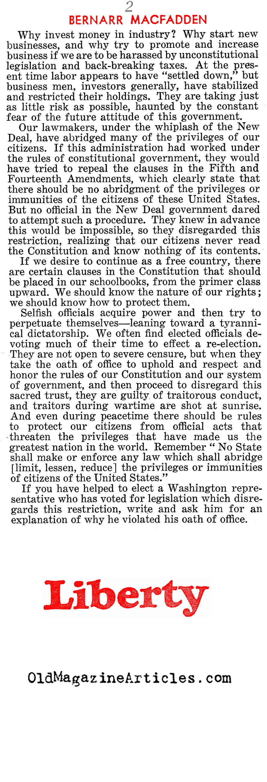 Why Was The U.S. Last to Recover? (Liberty Magazine, 1940)