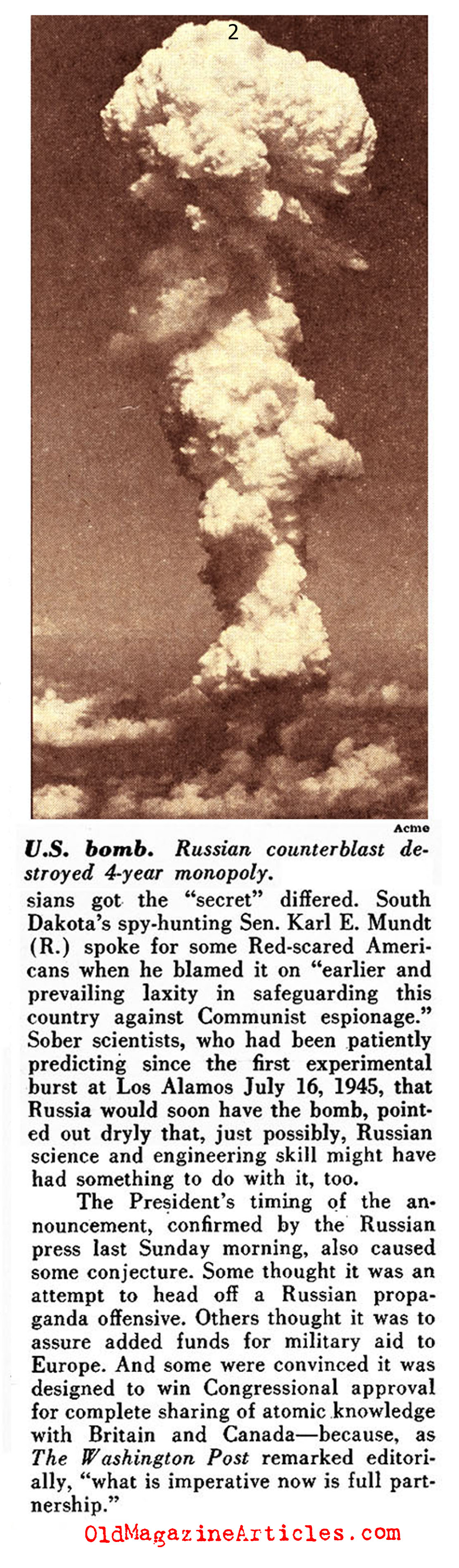 The Soviets Get the Bomb (Pathfinder Magazine, 1949)