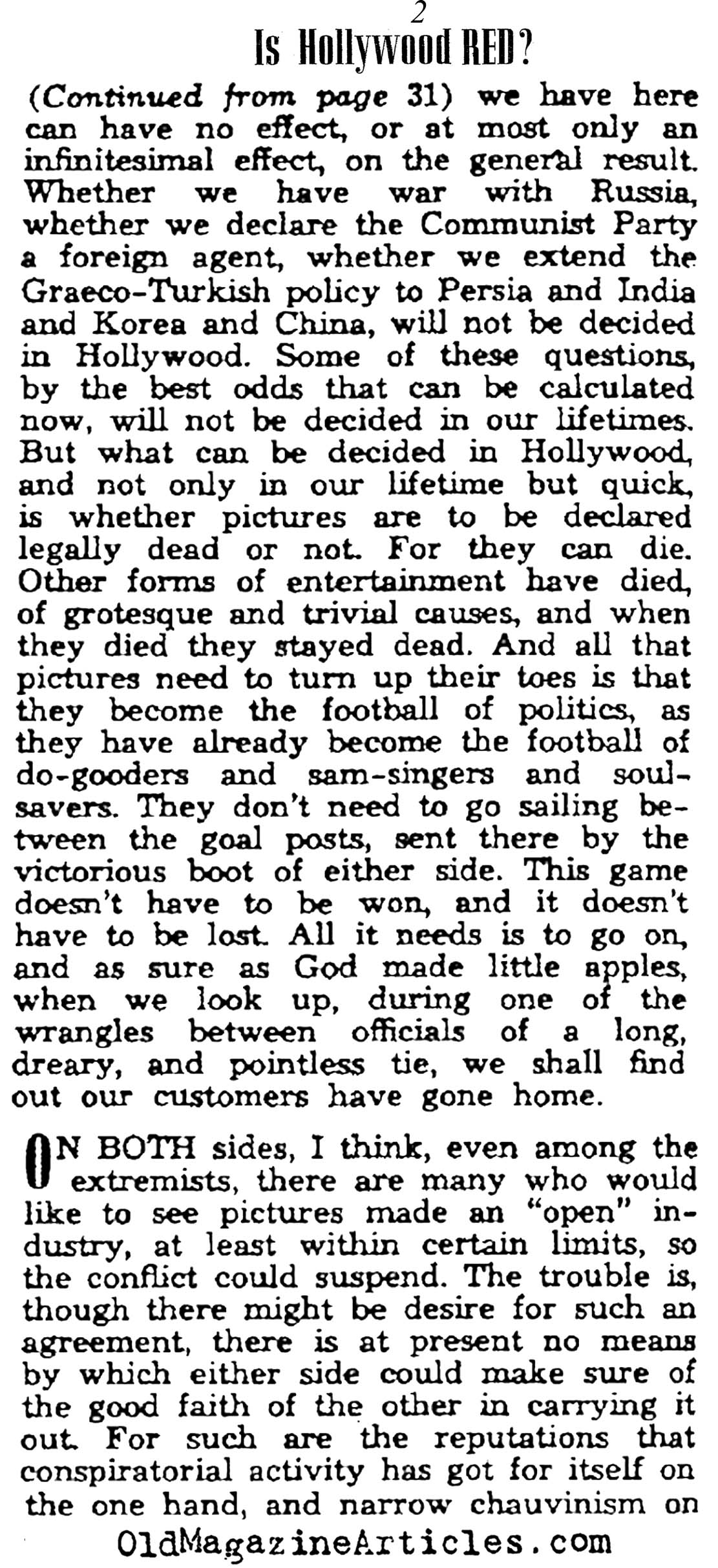 Is Hollywood Red? (Photoplay Magazine, 1947)