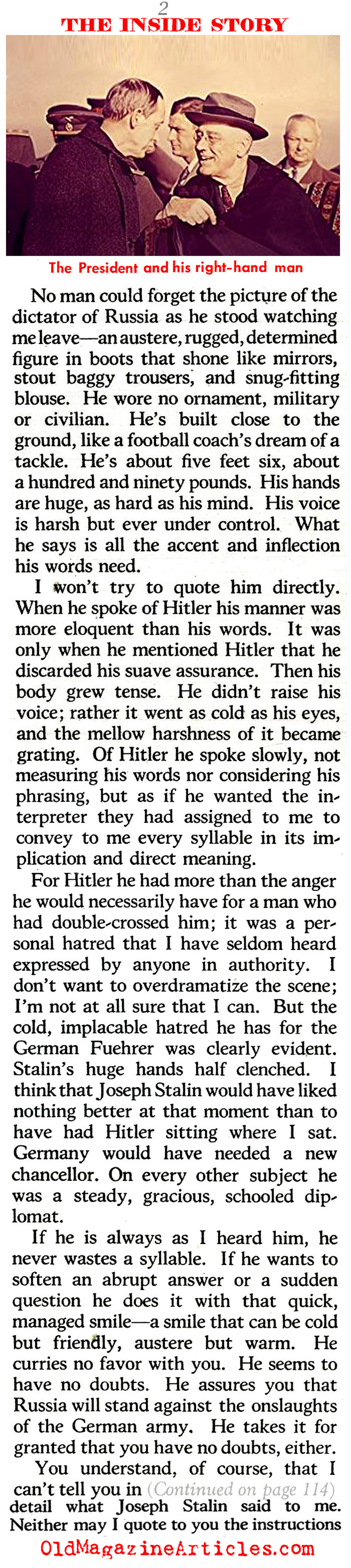 Harry Hopkins and Stalin (The American Magazine, 1941)