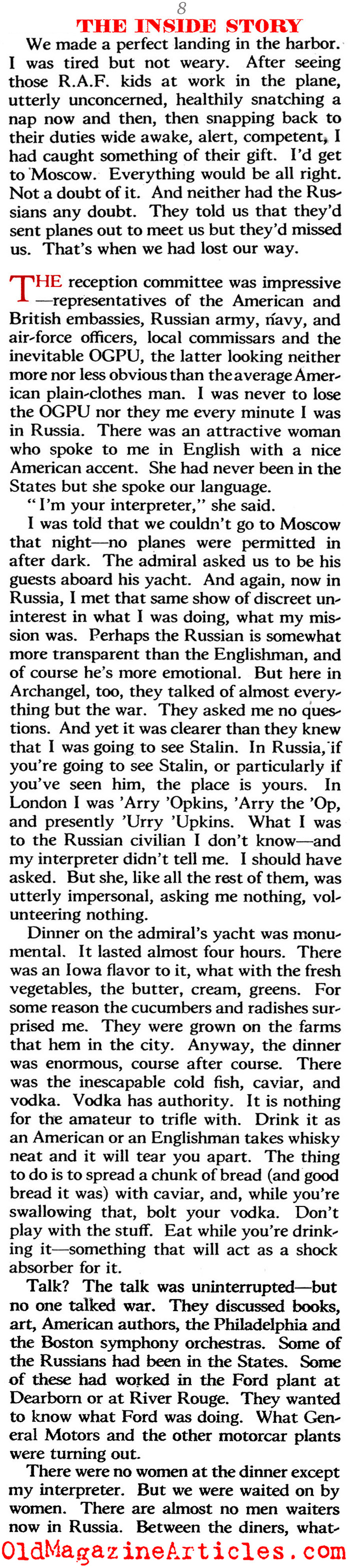 Harry Hopkins and Stalin (The American Magazine, 1941)