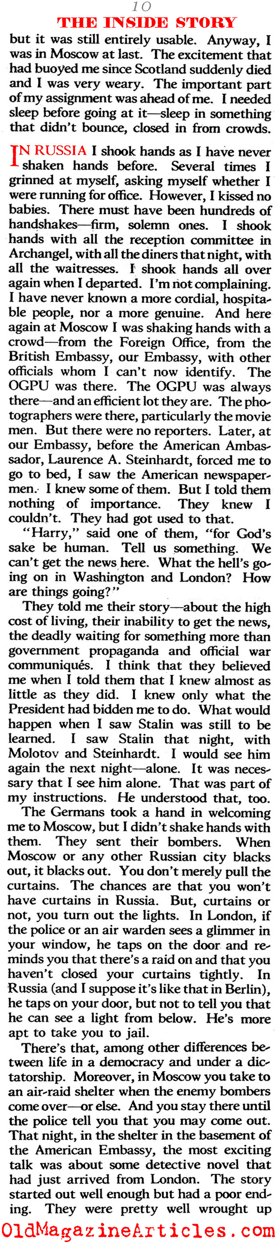 Harry Hopkins and Stalin (The American Magazine, 1941)