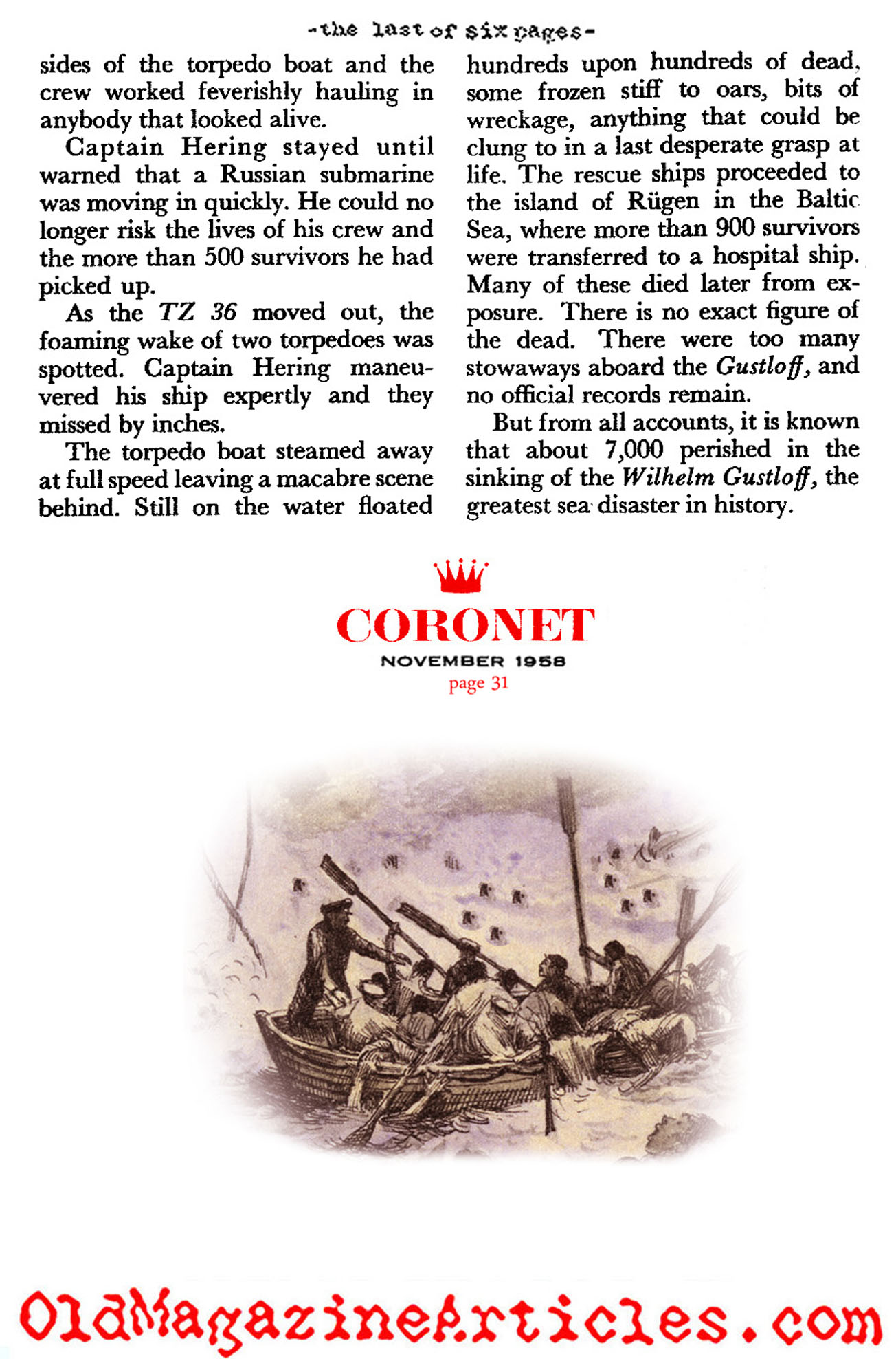 The Submarine that Killed 9,400 People (Coronet Magazine, 1958)