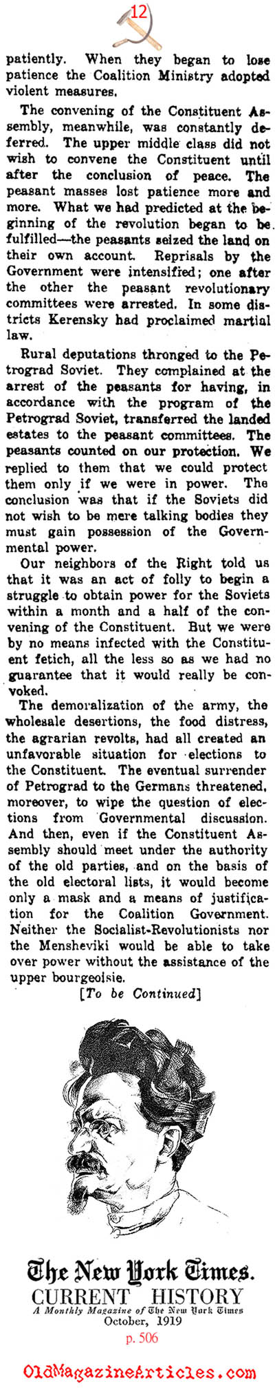 ''How We Made the October Revolution'' (New York Times, 1919)