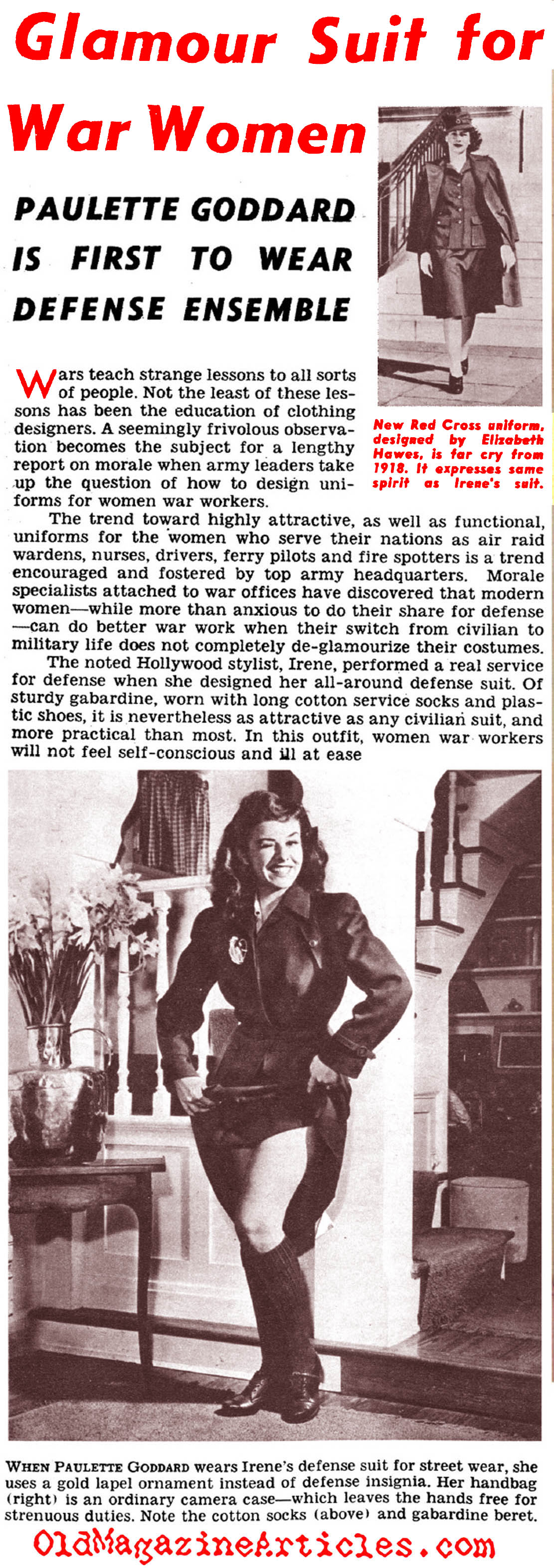 Paulette Goddard in Uniform (Click Magazine, 1942)