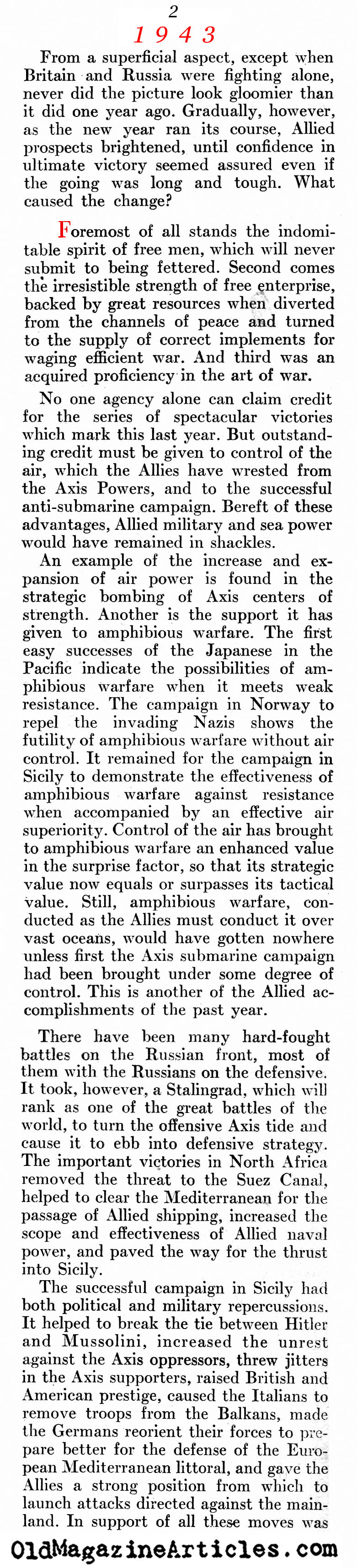 1943: The Year Everything Changed for the Allies (Newsweek Magazine, 1943)