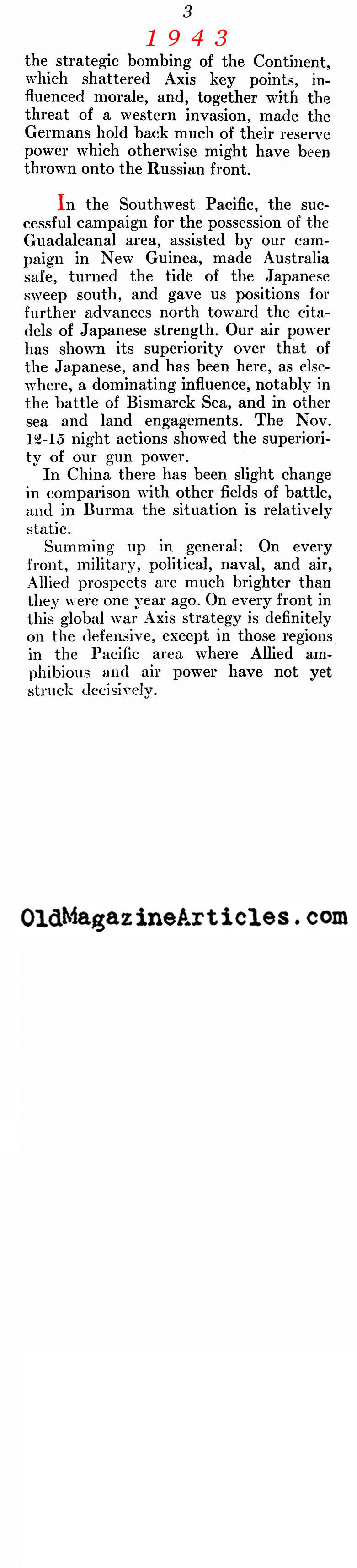 1943: The Year Everything Changed for the Allies (Newsweek Magazine, 1943)