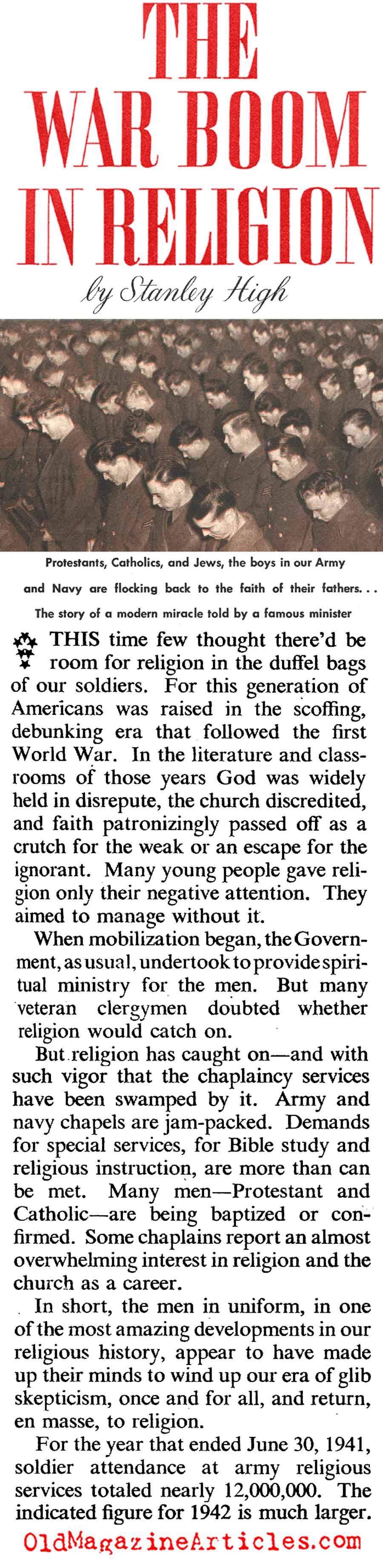 The W.W. II Revival In Faith (American Magazine, 1942)