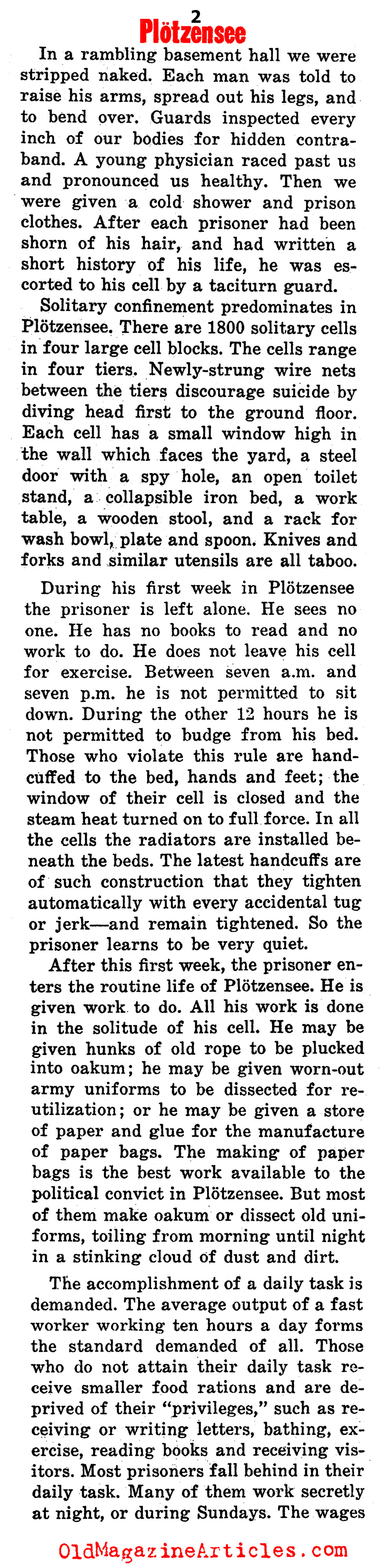 Nazi Terror at Plotzensee Prison  (Ken Magazine, 1939)