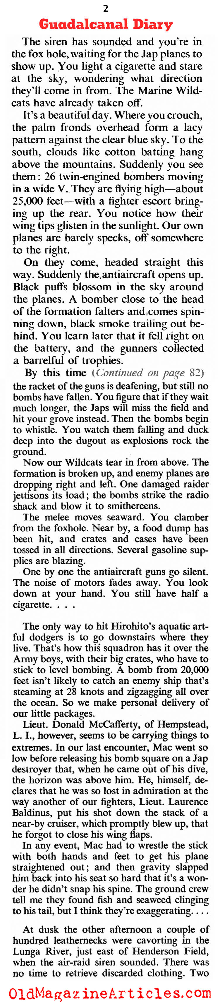 ''Guadalcanal Diary'' (The American Magazine, 1943)