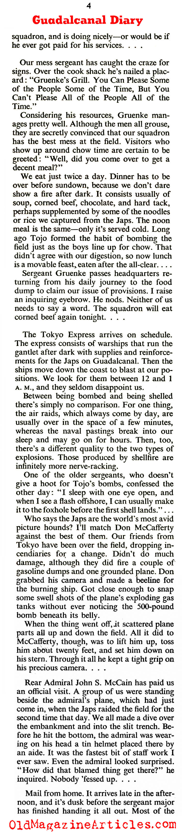 ''Guadalcanal Diary'' (The American Magazine, 1943)