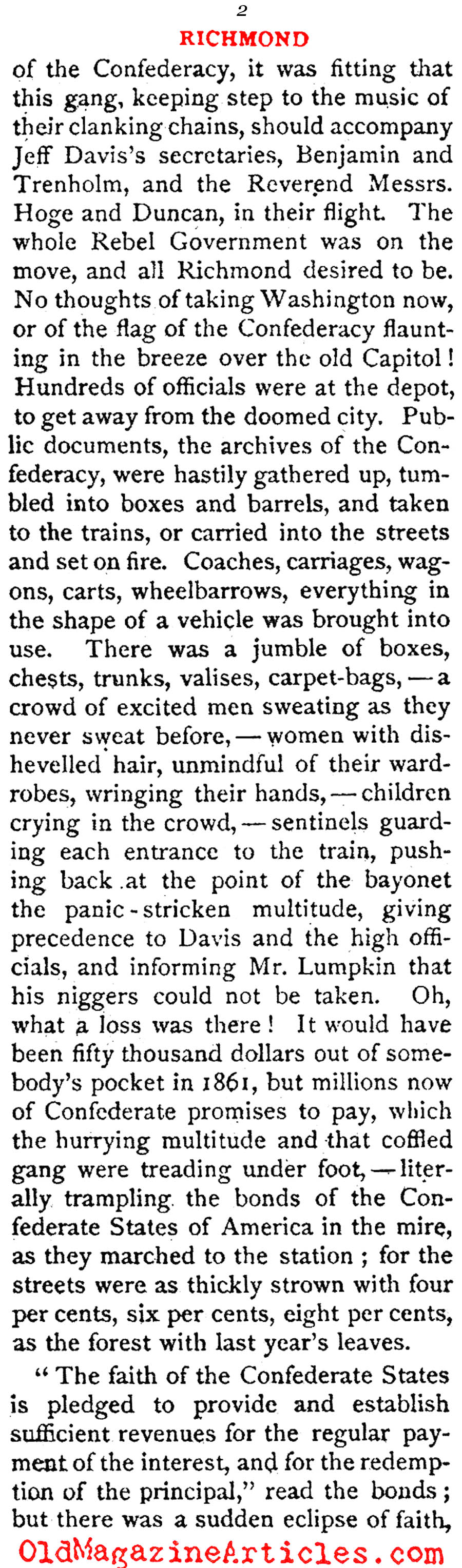 When Grant Captured Richmond  (The Atlantic Monthly, 1865)