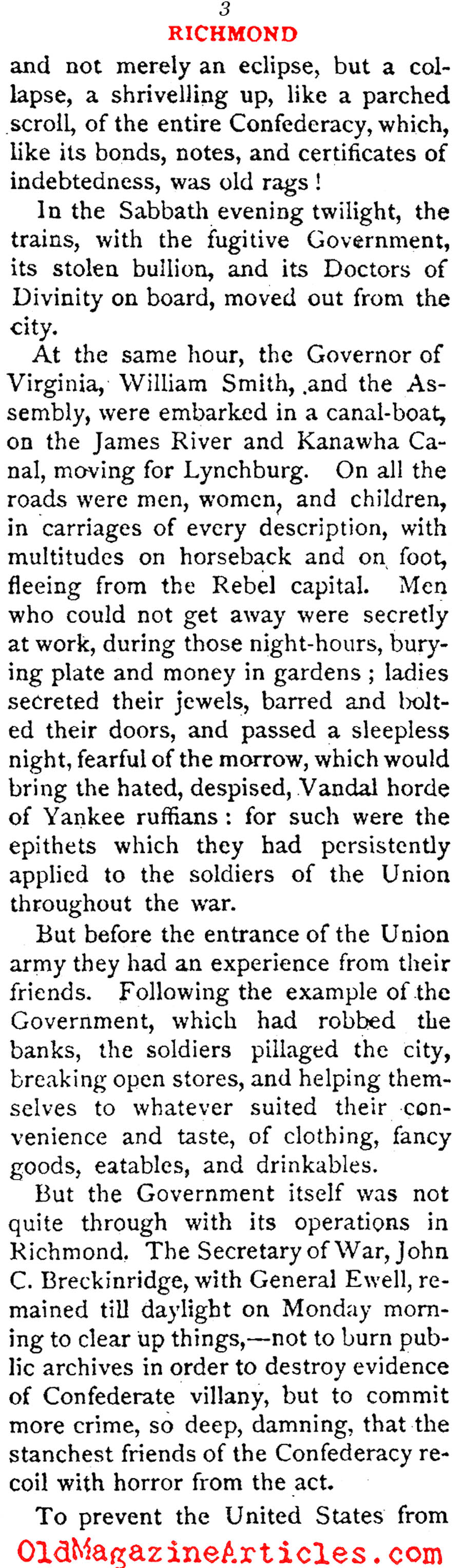 When Grant Captured Richmond  (The Atlantic Monthly, 1865)