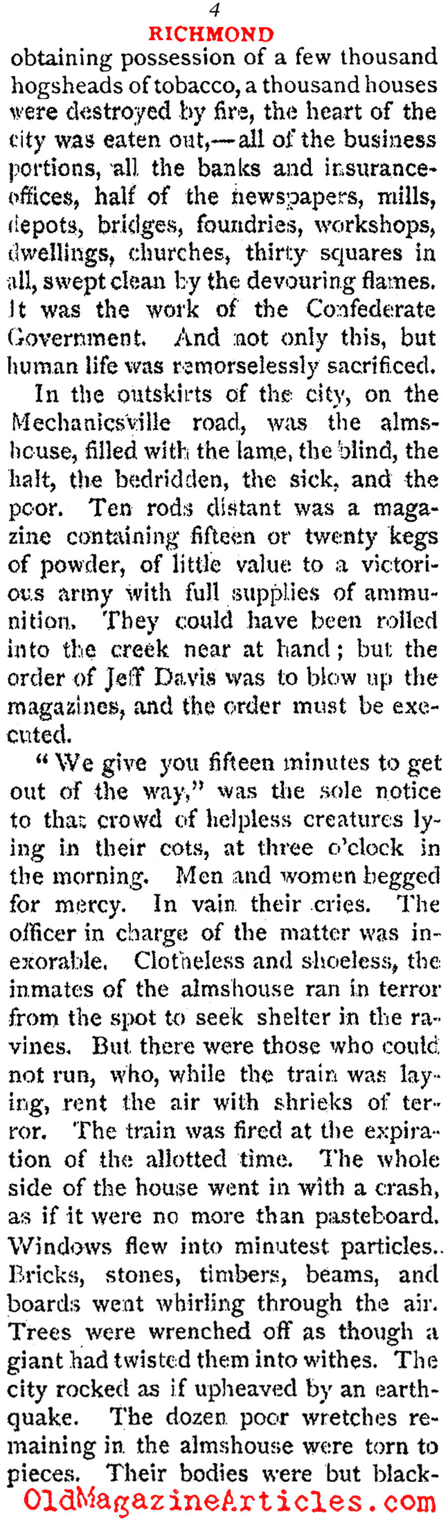 When Grant Captured Richmond  (The Atlantic Monthly, 1865)