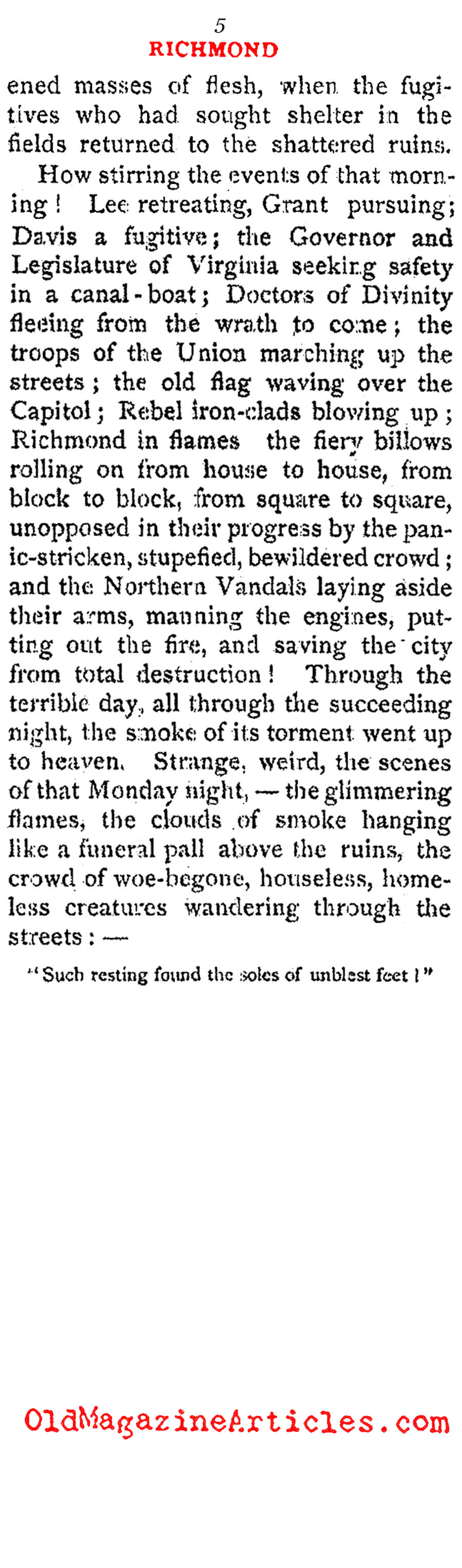 When Grant Captured Richmond  (The Atlantic Monthly, 1865)