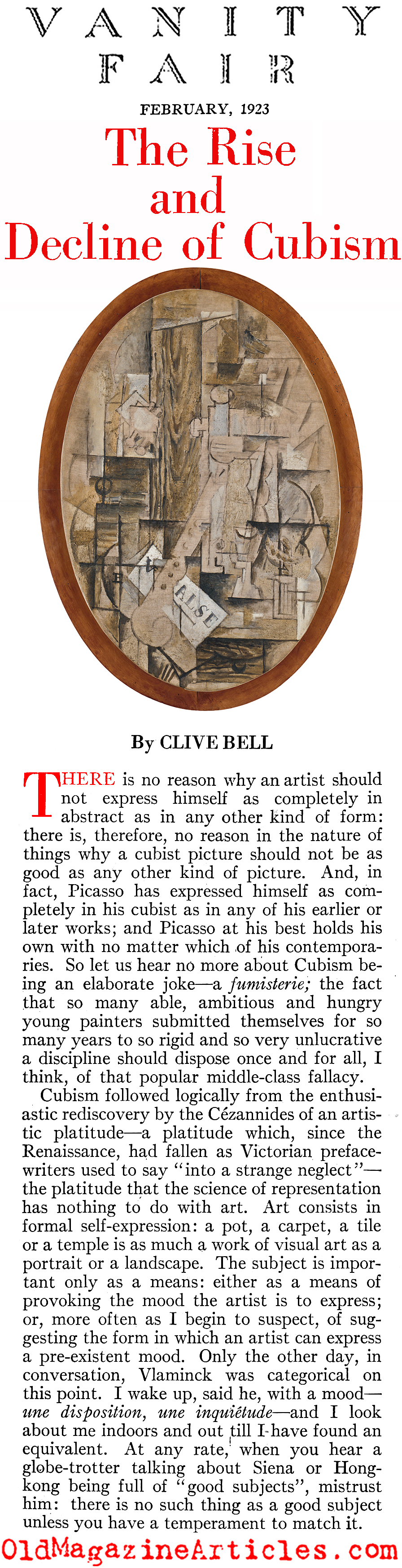 The Rise and Fall of Cubism (Vanity fair, 1923)