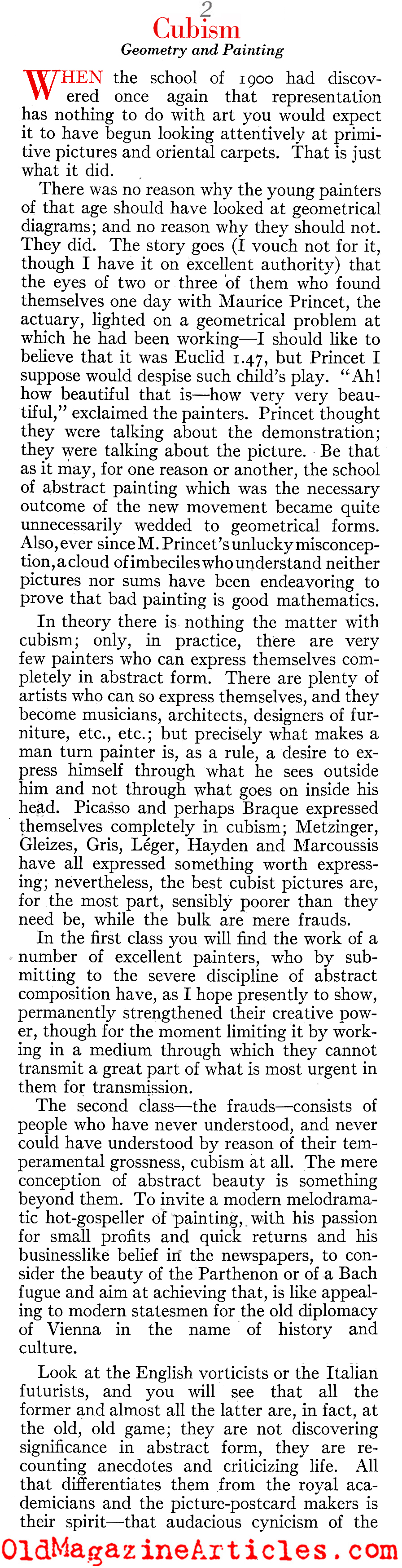 The Rise and Fall of Cubism (Vanity fair, 1923)