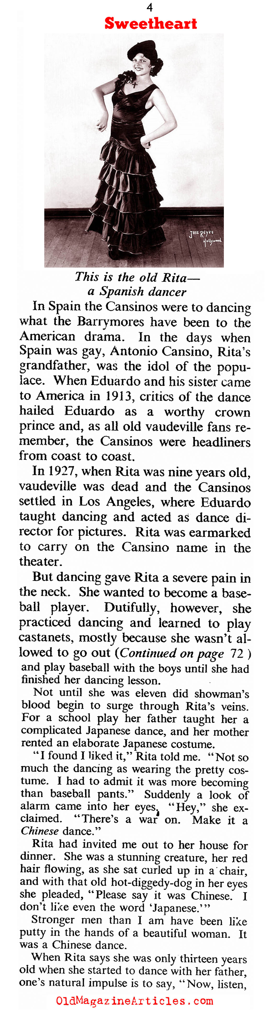 Rita Hayworth (Rob Wagner's Script, 1946, American Magazine, 1942)
