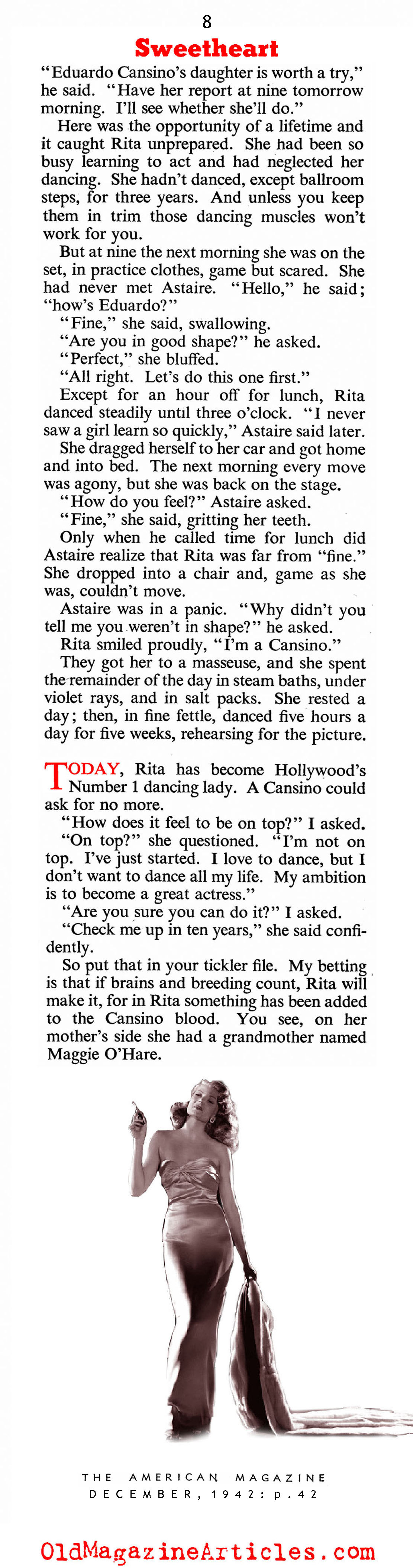 Rita Hayworth (Rob Wagner's Script, 1946, American Magazine, 1942)