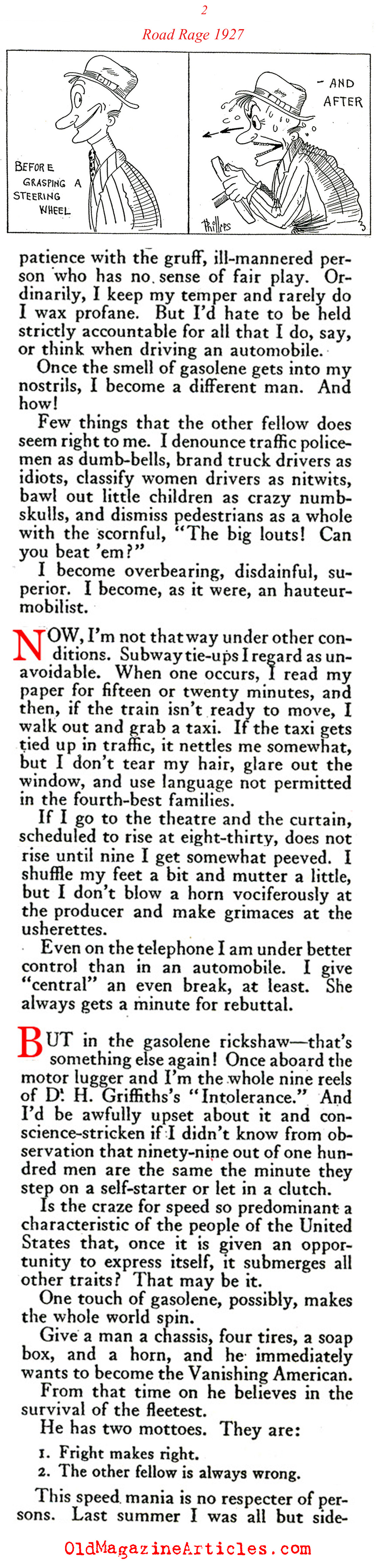 1920s Road Rage (The American Magazine, 1927)