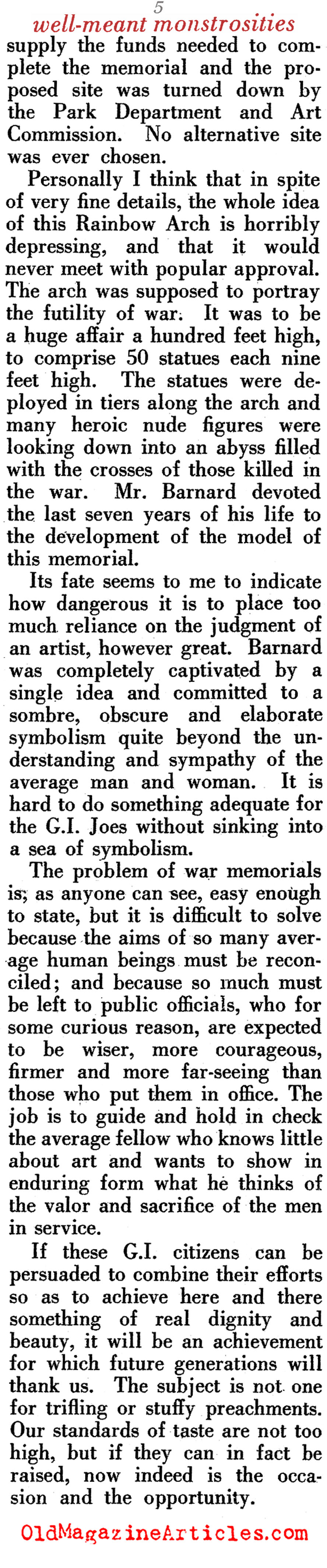 War Memorials Don't Have to be Ugly (Pageant Magazine, 1944)