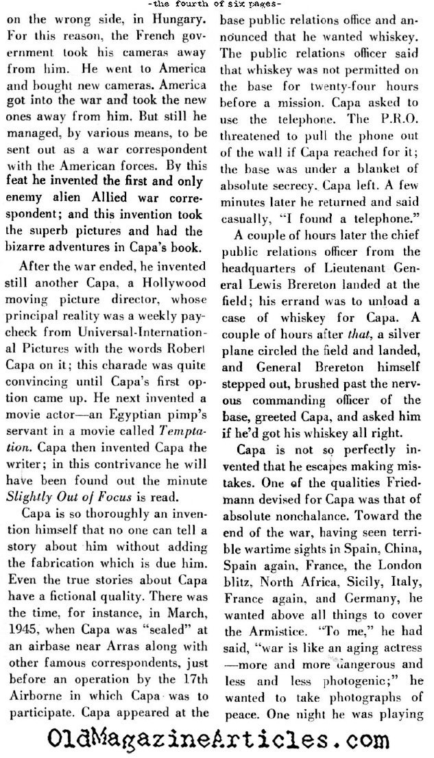 Robert Capa: A Life   ('47 Magazine)
