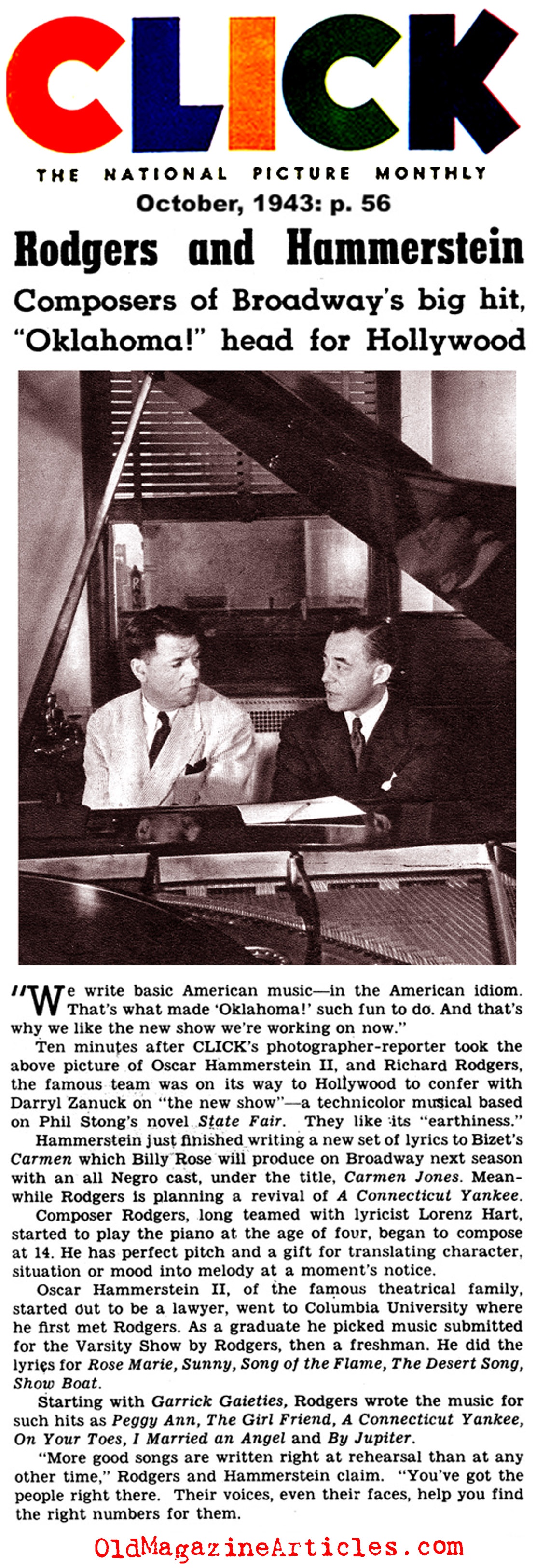 Rogers & Hammerstein Go West (Click Magazine, 1943)