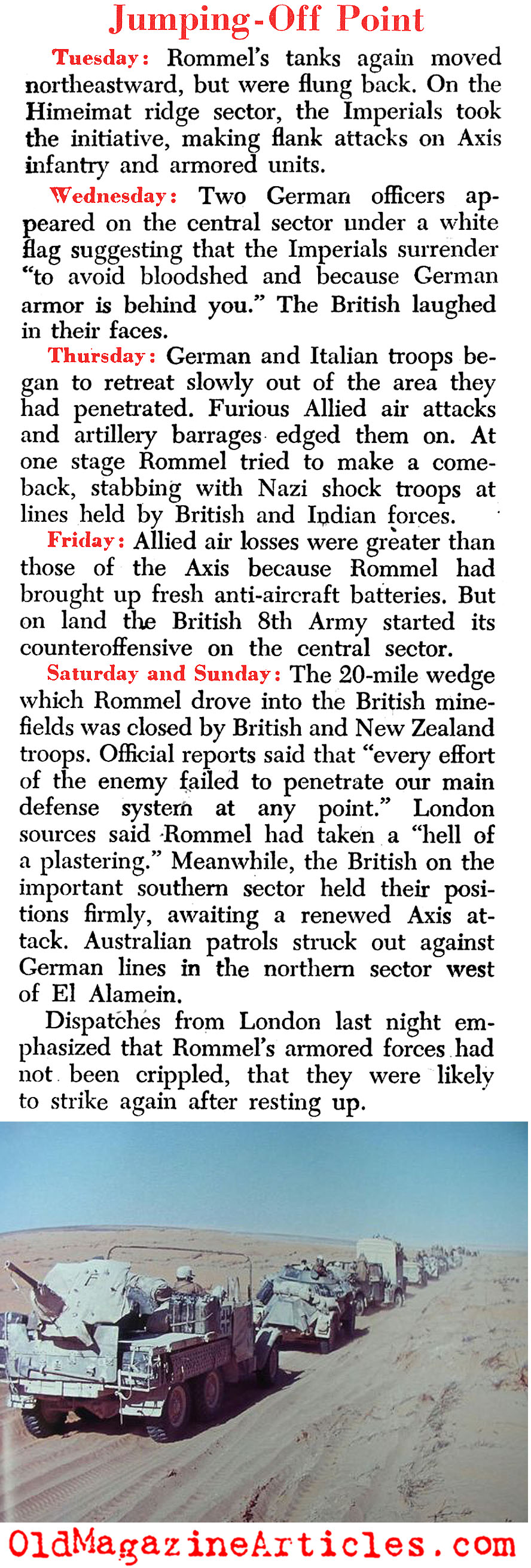 Rommel Returned to Where he Began (PM Tabloid, 1942)