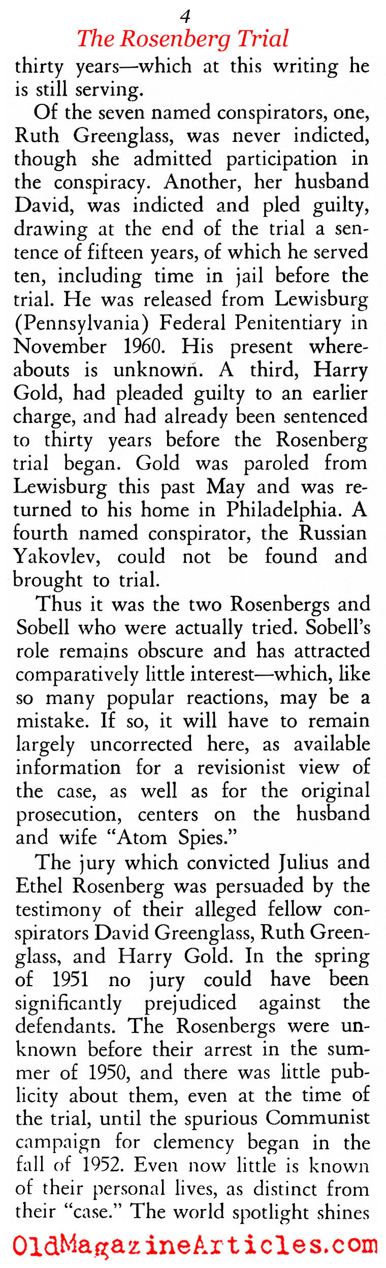 A Second Look At The Rosenberg Trial (American Opinion, 1966, 1967)