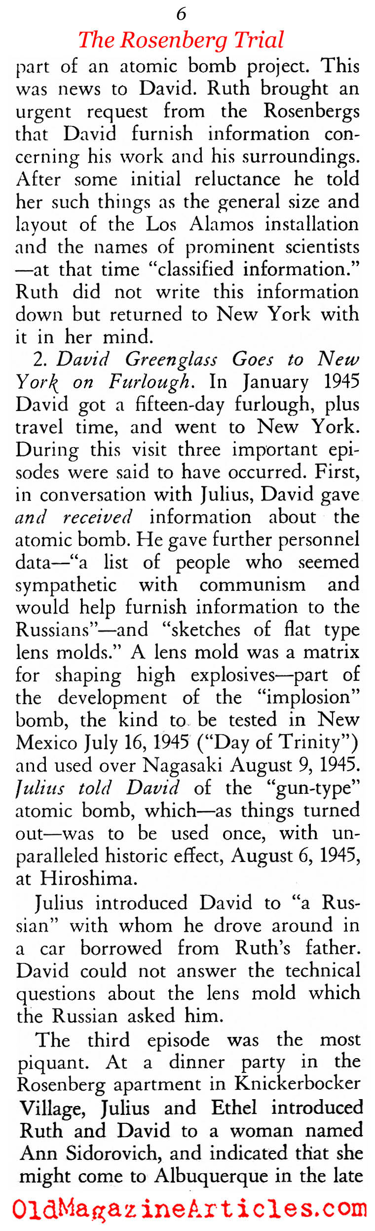 A Second Look At The Rosenberg Trial (American Opinion, 1966, 1967)