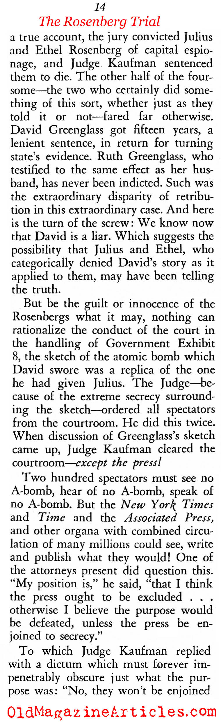 A Second Look At The Rosenberg Trial (American Opinion, 1966, 1967)