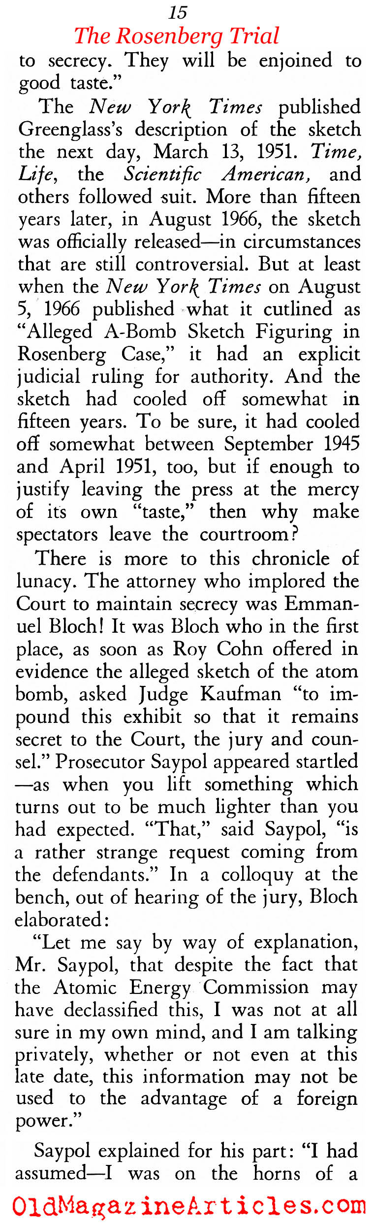 A Second Look At The Rosenberg Trial (American Opinion, 1966, 1967)