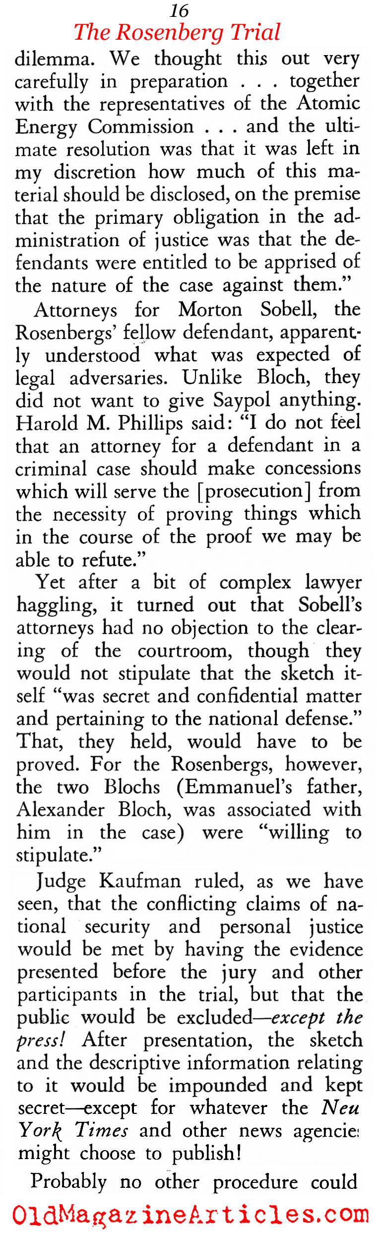 A Second Look At The Rosenberg Trial (American Opinion, 1966, 1967)