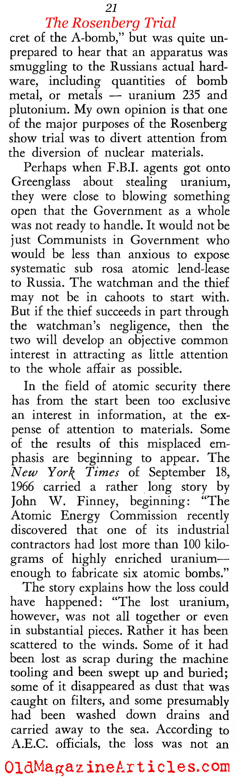 A Second Look At The Rosenberg Trial (American Opinion, 1966, 1967)