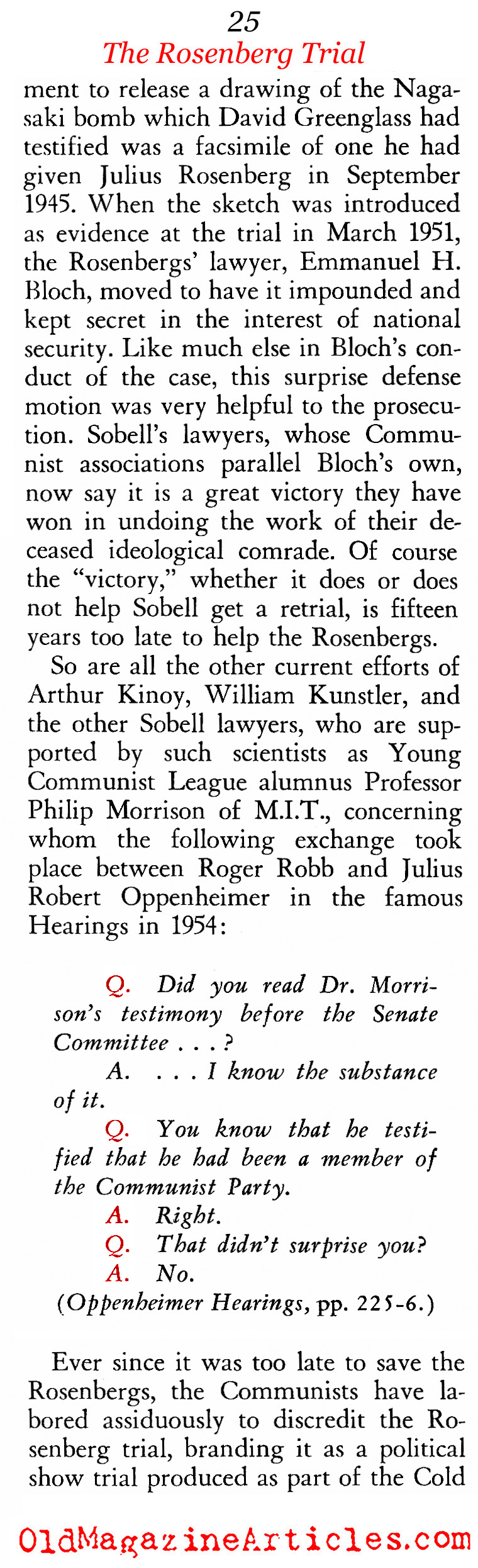 A Second Look At The Rosenberg Trial (American Opinion, 1966, 1967)